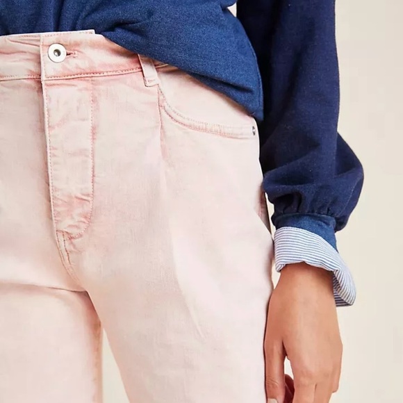 Pilcro Letterpress Anthropologie Mid Rise Blush  Acid Wash Jeans Sz 28 NWT - Picture 2 of 12